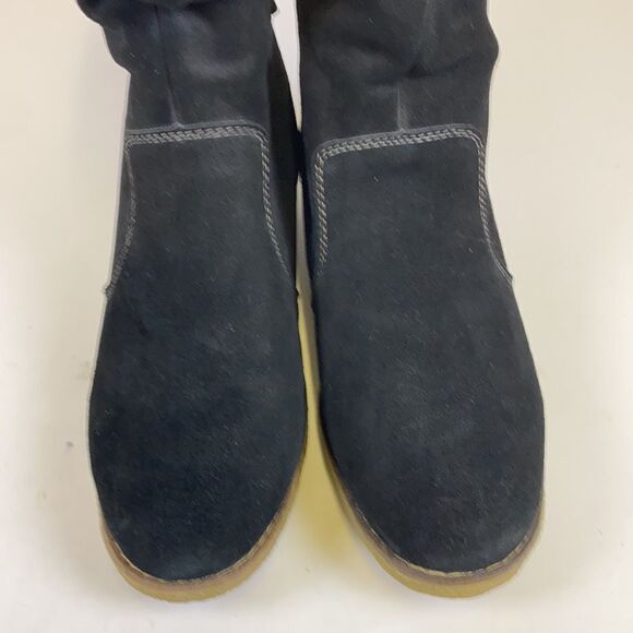 LANDS END Gray Suede Sherpa Lined Boots Size 10D C1 - Picture 5 of 9